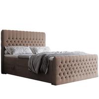 BOXBETT 140x200 cm mit Topper - Braun, Holzwerkstoff/Textil (140/200cm) - Idohome