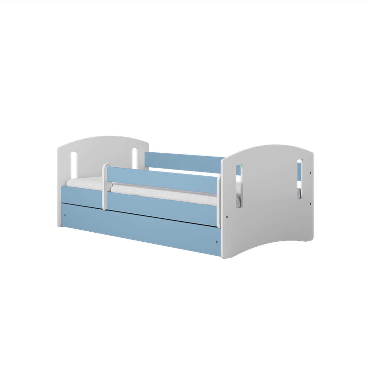 KINDERBETT CLASSIC II mit Schublade und Matratze Blau 90/65/184 - Blau, Holzwerkstoff (80/180cm) - RAUMHIRSCH FURNITURE