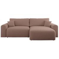 ECKSOFA NELSON Rosa Boucle - Schwarz/Rosa, Kunststoff/Textil (274/152cm) - MKS