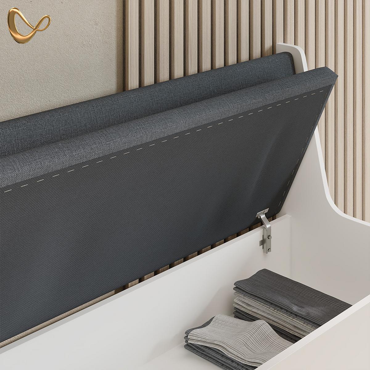 ECKBANKGRUPPE Tiberio Weiß 150 x 120 cm mit Tisch - Weiß, Holzwerkstoff (150/80/120cm) - Livinity®