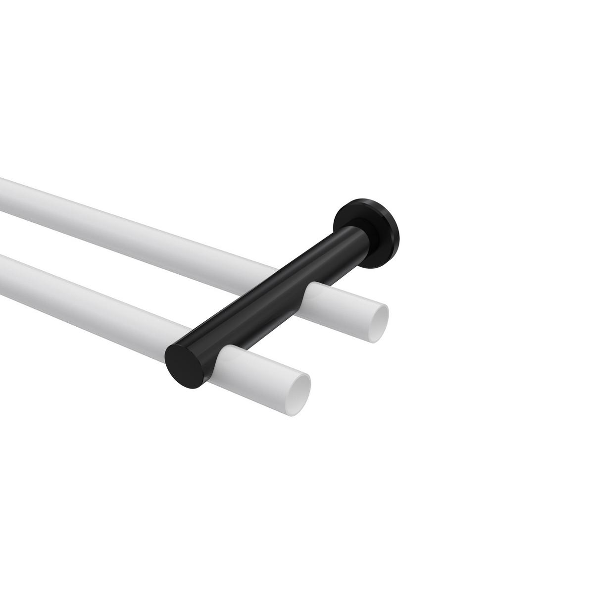 TRÄGER FÜR GARDINENSTANGEN 20 mm Ø, Platon 2-läufig, Schwarz - Schwarz, Metall (16/4/4cm) - INTERDECO