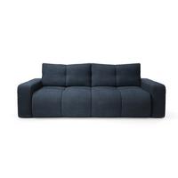 BETTSOFA DUCA Blau Jersey- Stoff mit Schlaffunktion - Blau, Holz (259/90/99cm) - MASSENO