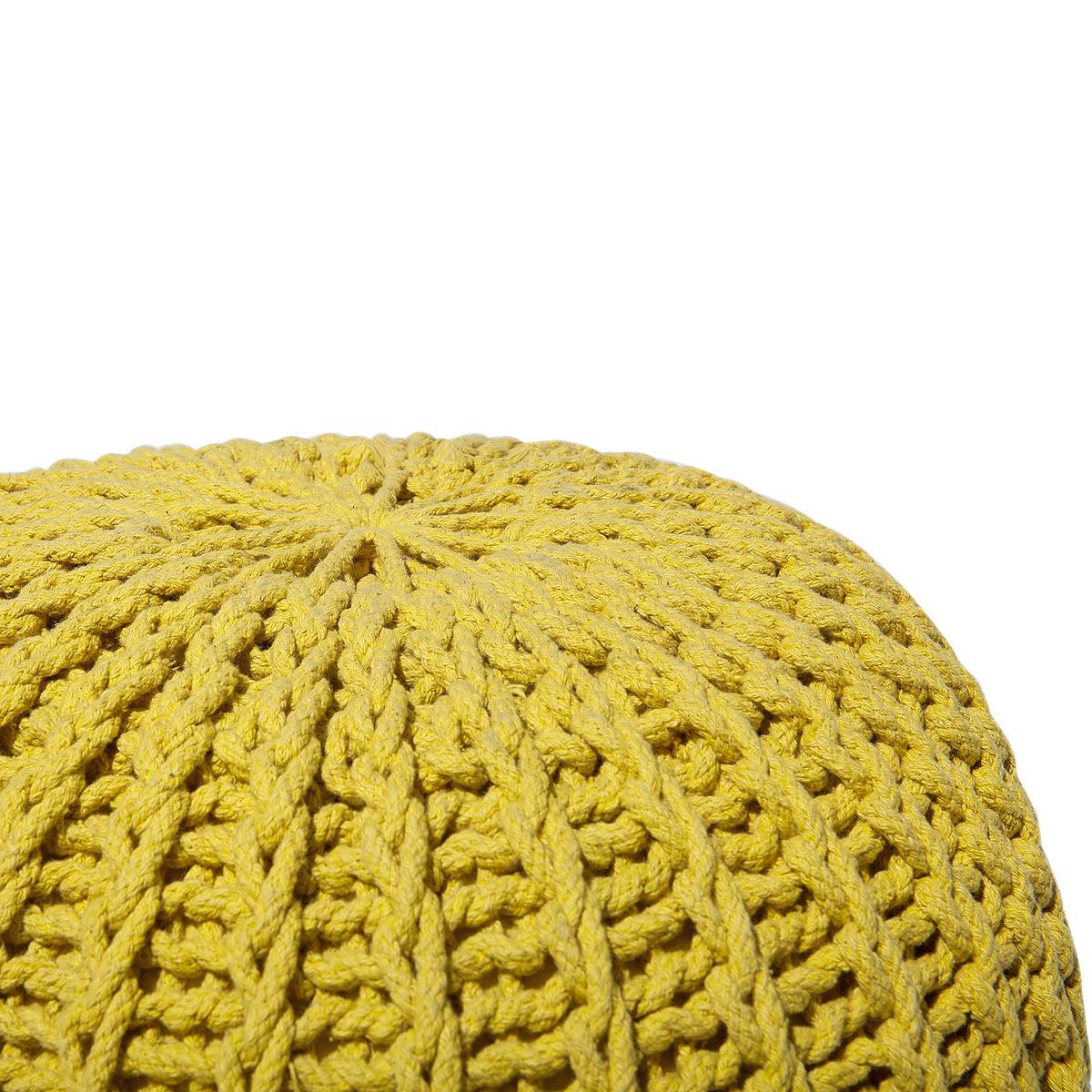 POUF Conrad 50/50/35 cm - Gelb, Naturmaterialien/Textil (50/35/50cm) - Beliani