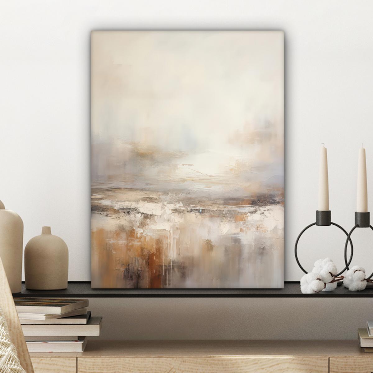 LEINWANDBILD Kunst - Industriell - Grau - Braun - Abstrakt Room Decor 30x40 cm - Sandfarben, Textil (30/40cm) - MuchoWow