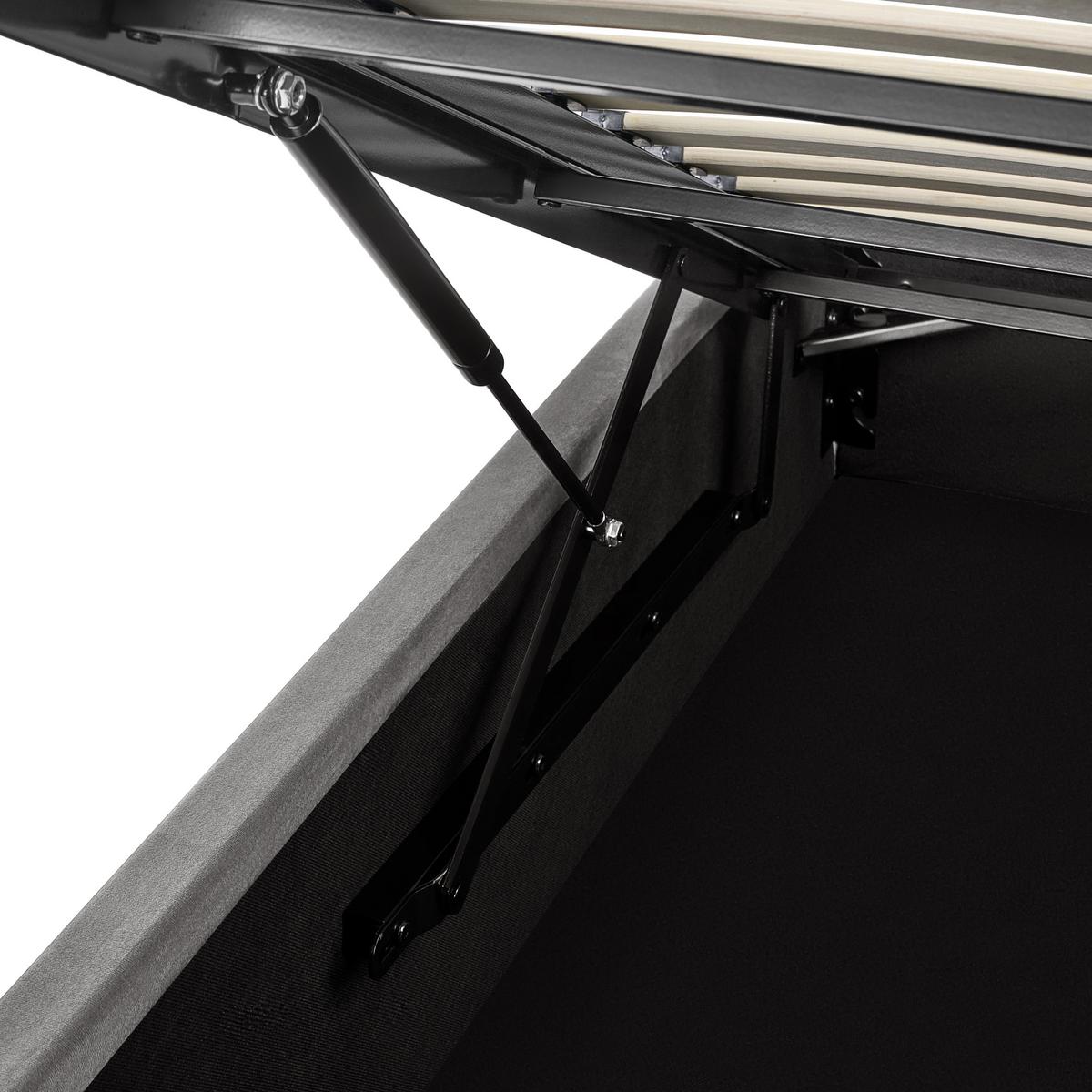BETT mit Stauraum 120/200 cm Samtstoff Grau Vion - Grau, Textil (120/200cm) - Beliani