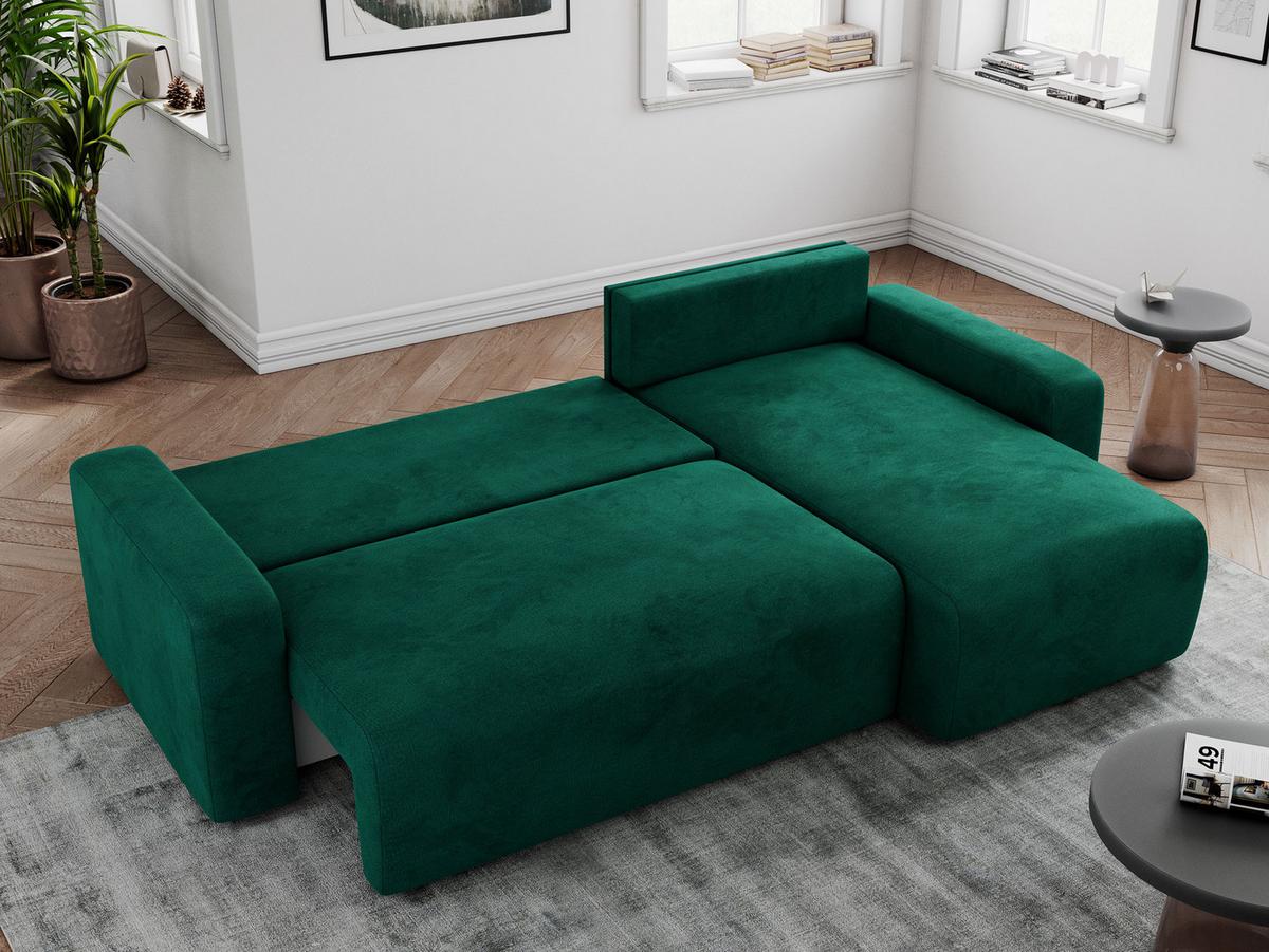 ECKSOFA ARGOS Dunkelgrün Velours - Dunkelgrün/Schwarz, Kunststoff/Textil (245/150cm) - MKS