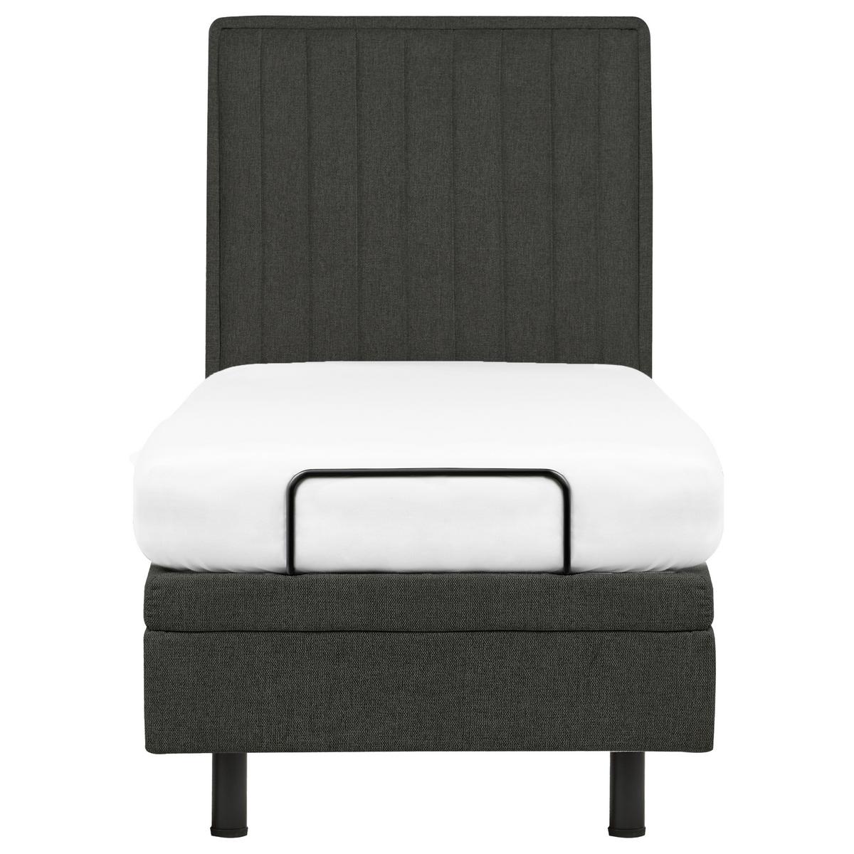 BETT verstellbar 80/200 cm Stoff Dunkelgrau Castellan - Dunkelgrau, Textil (80/200cm) - Beliani