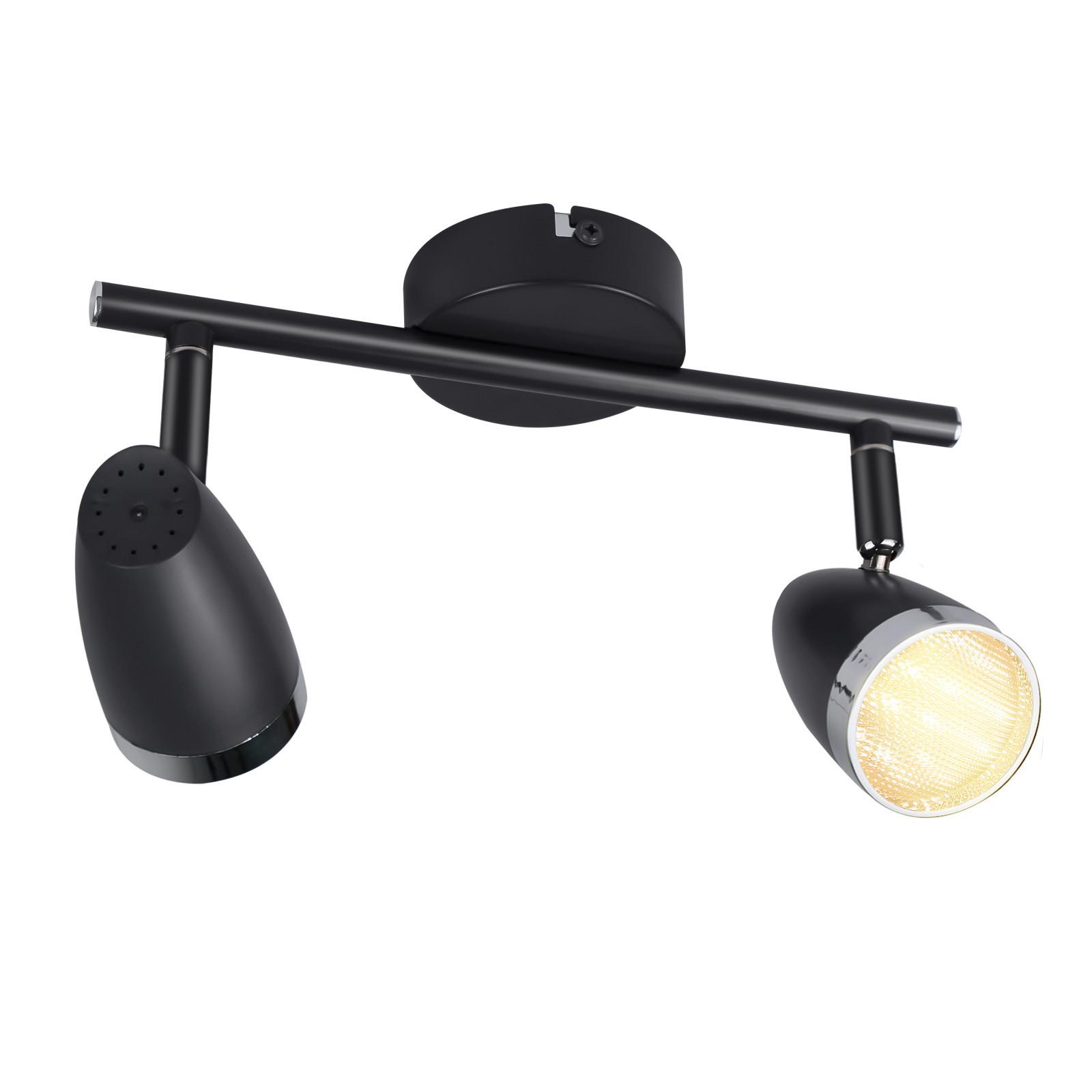 DECKENSTRAHLER Flacker 15.5/5.6/25 cm - Grau, Kunststoff (25/15.5/5.6cm) - ZMH