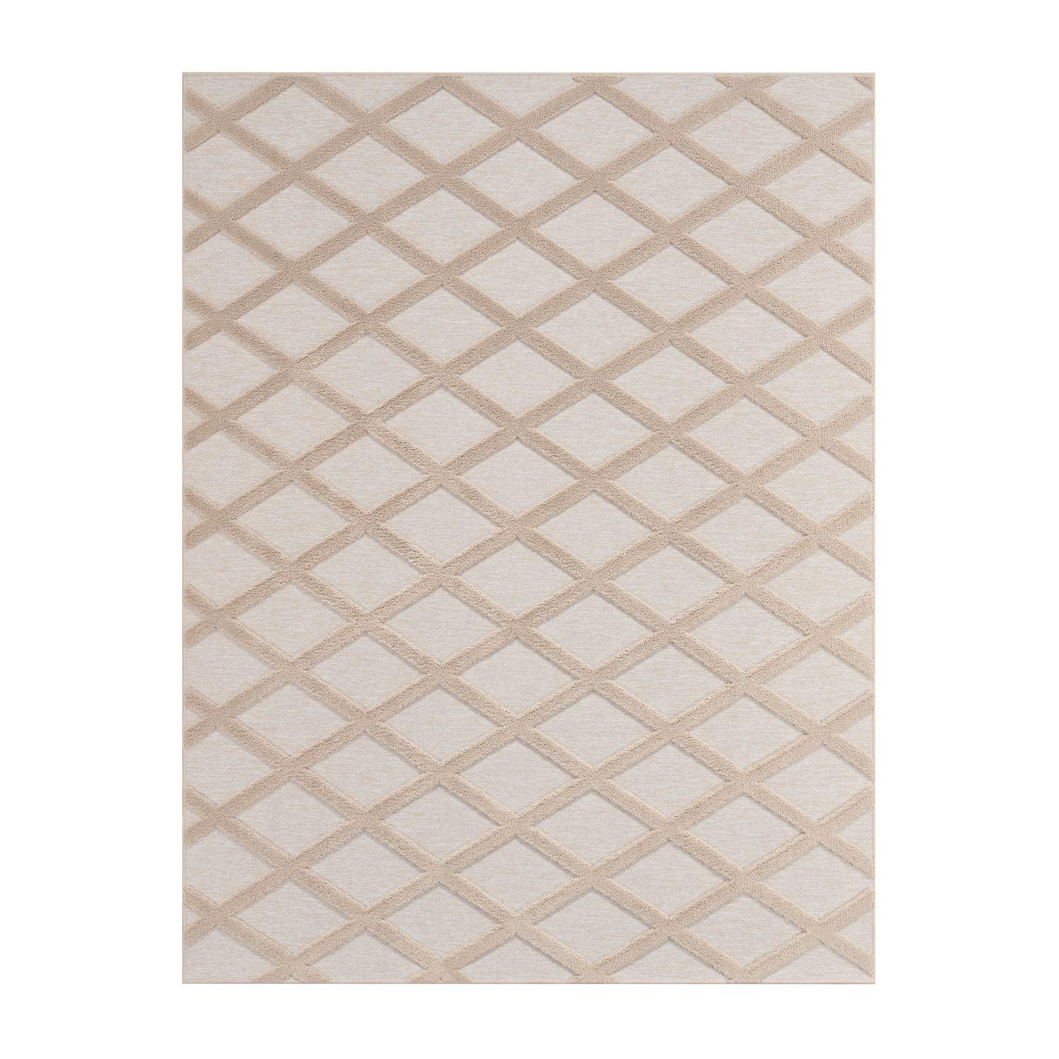 FLACHWEBETEPPICH Skandinavisch Dunkelcreme Beige 80 x 150 cm - Creme, Kunststoff (80/150cm) - TT Home