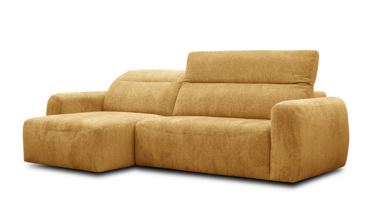 ECKSOFA NERO 4-Sitzer, gelb - Gelb/Schwarz, Holz/Textil (272/81/159cm) - Wozimo