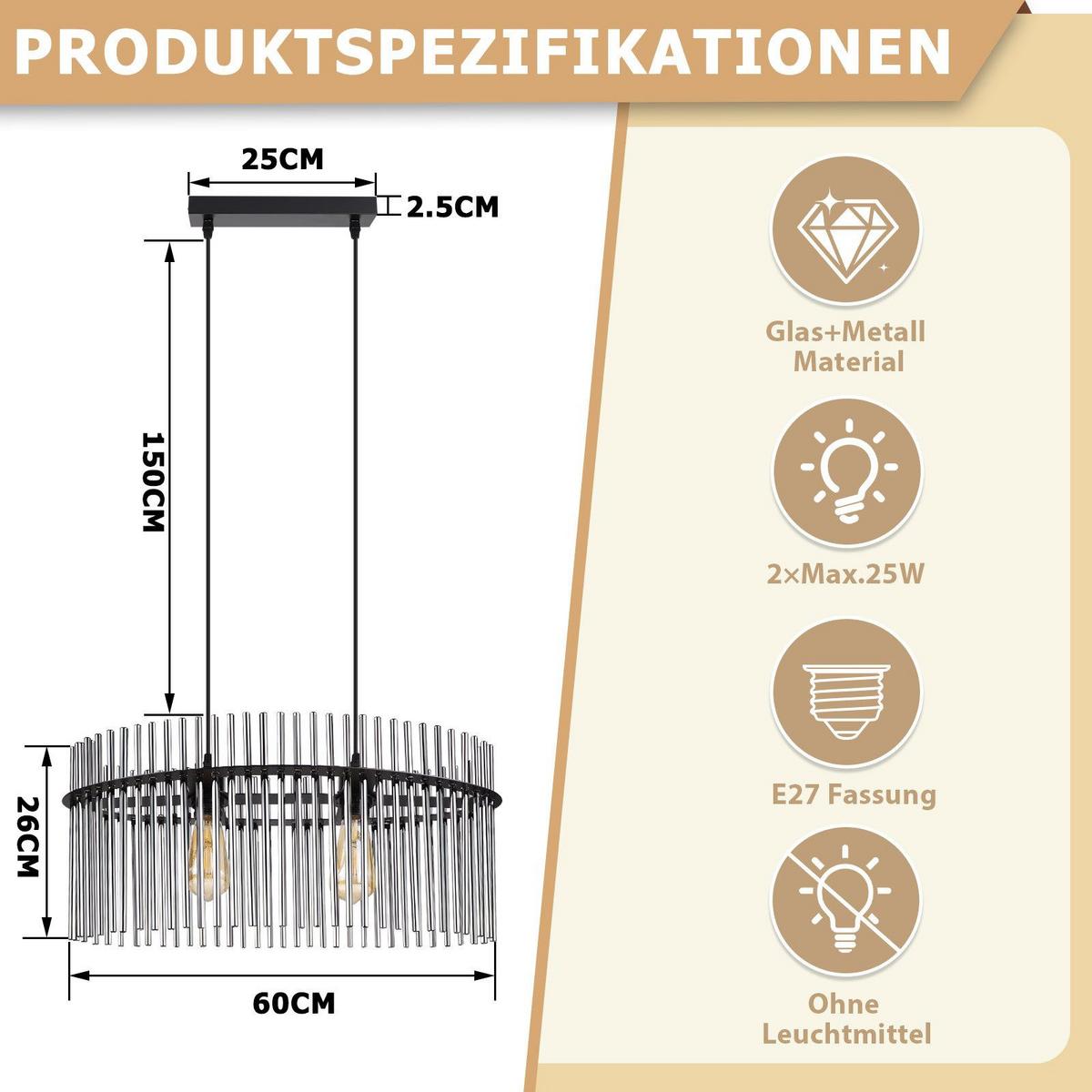 PENDELLEUCHTE BALL Ⅲ 25/60/150 cm - Schwarz, Metall (25/60/150cm) - Nettlife