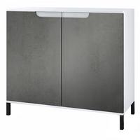 KOMMODE Sylt Beton Dunkel Optik - Dunkelgrau, Holzwerkstoff (92.5/83.5/35cm) - Vladon