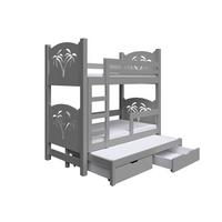 ETAGENBETT LEONE mit Bettkasten 80x180 cm Grau - Grau, Holz (80/180cm) - MASSENO