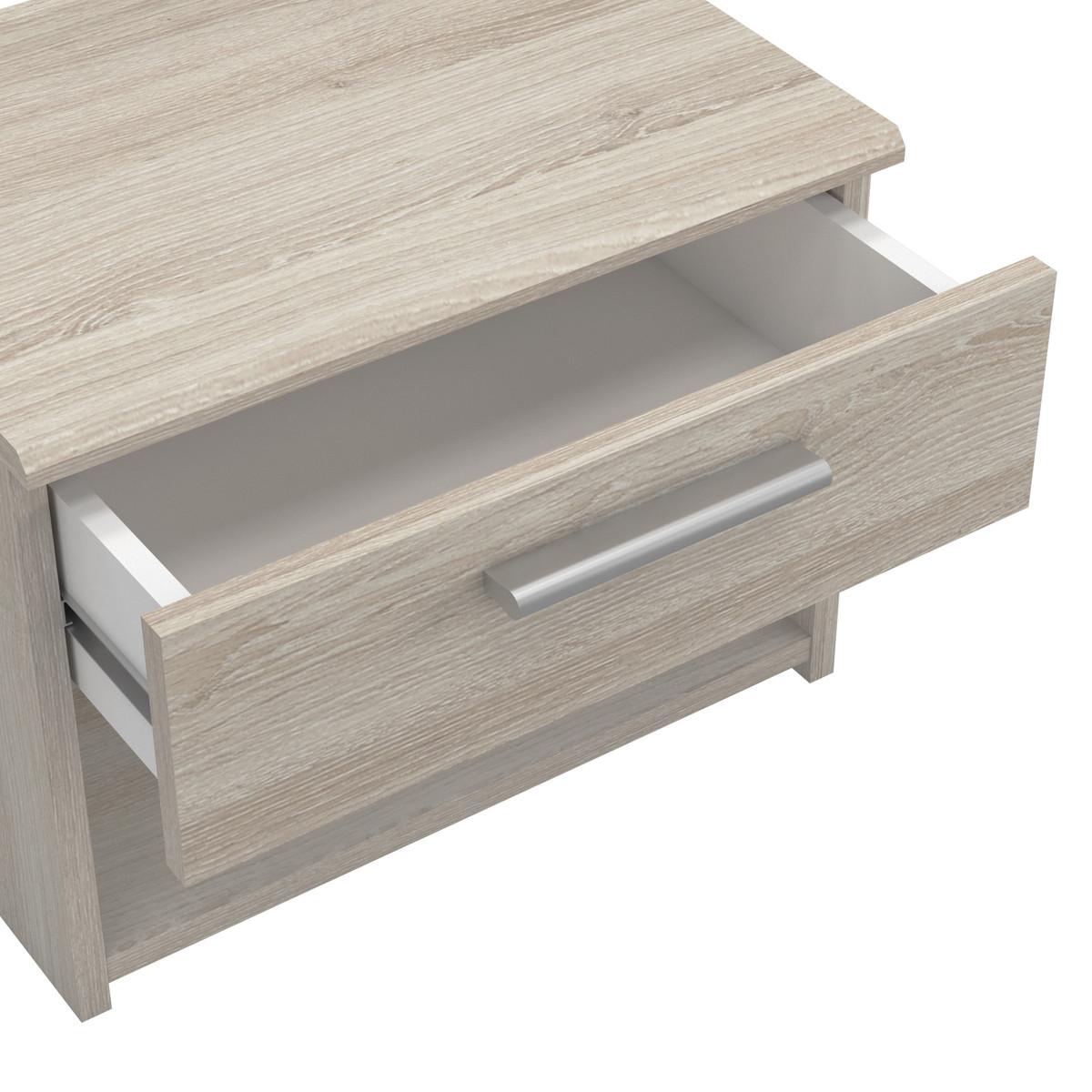 NACHTTISCH mit 1 Schublade L42,5 cm, Dekor Helles Holz - Pricy - Eiche Artisan, Holzwerkstoff (32.3/32.1/34.4cm) - Calicosy