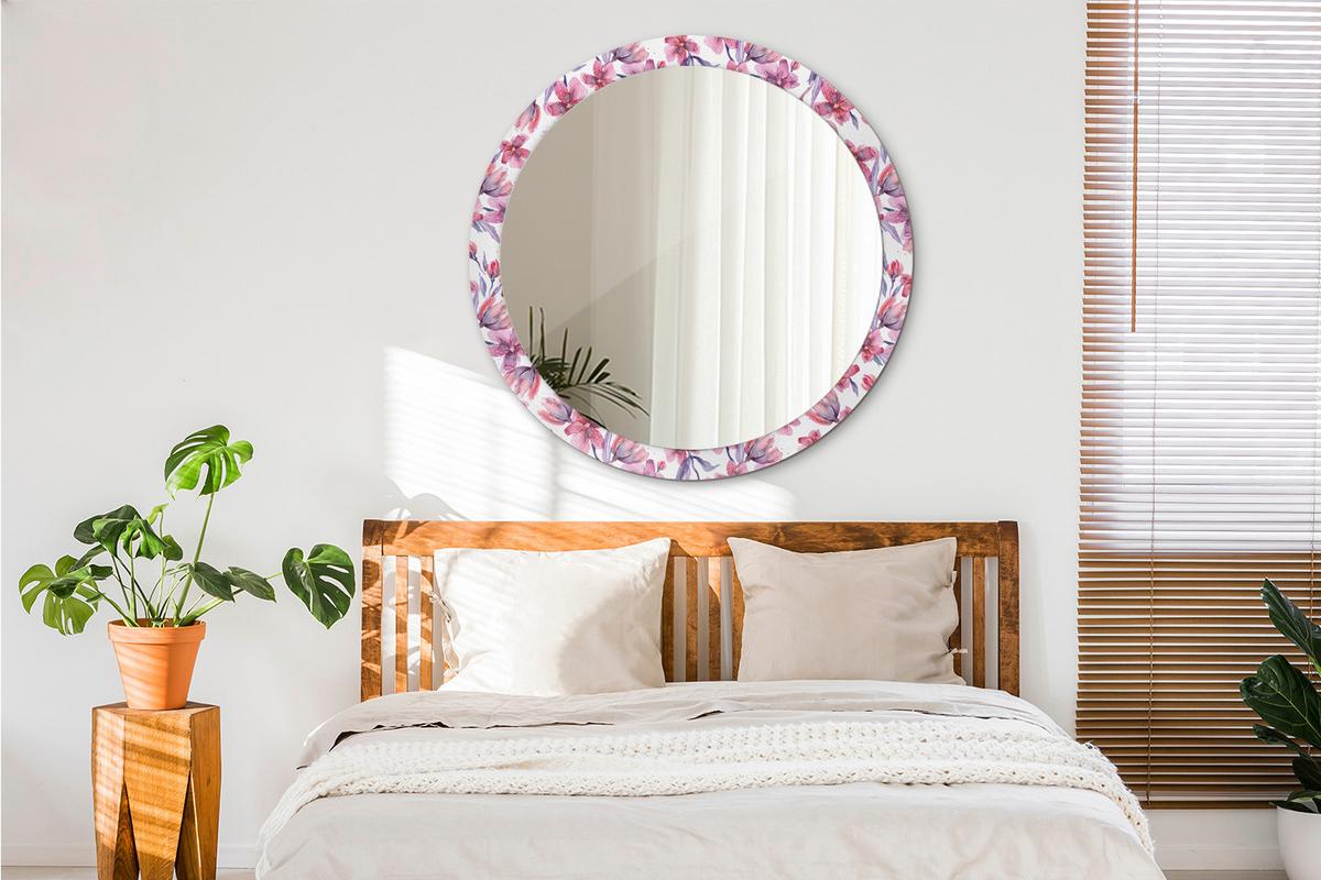 SPIEGEL Rund Ø 100 cm mit Aufdruck - Pink, Glas (100/100/0.4cm) - Wallfluent