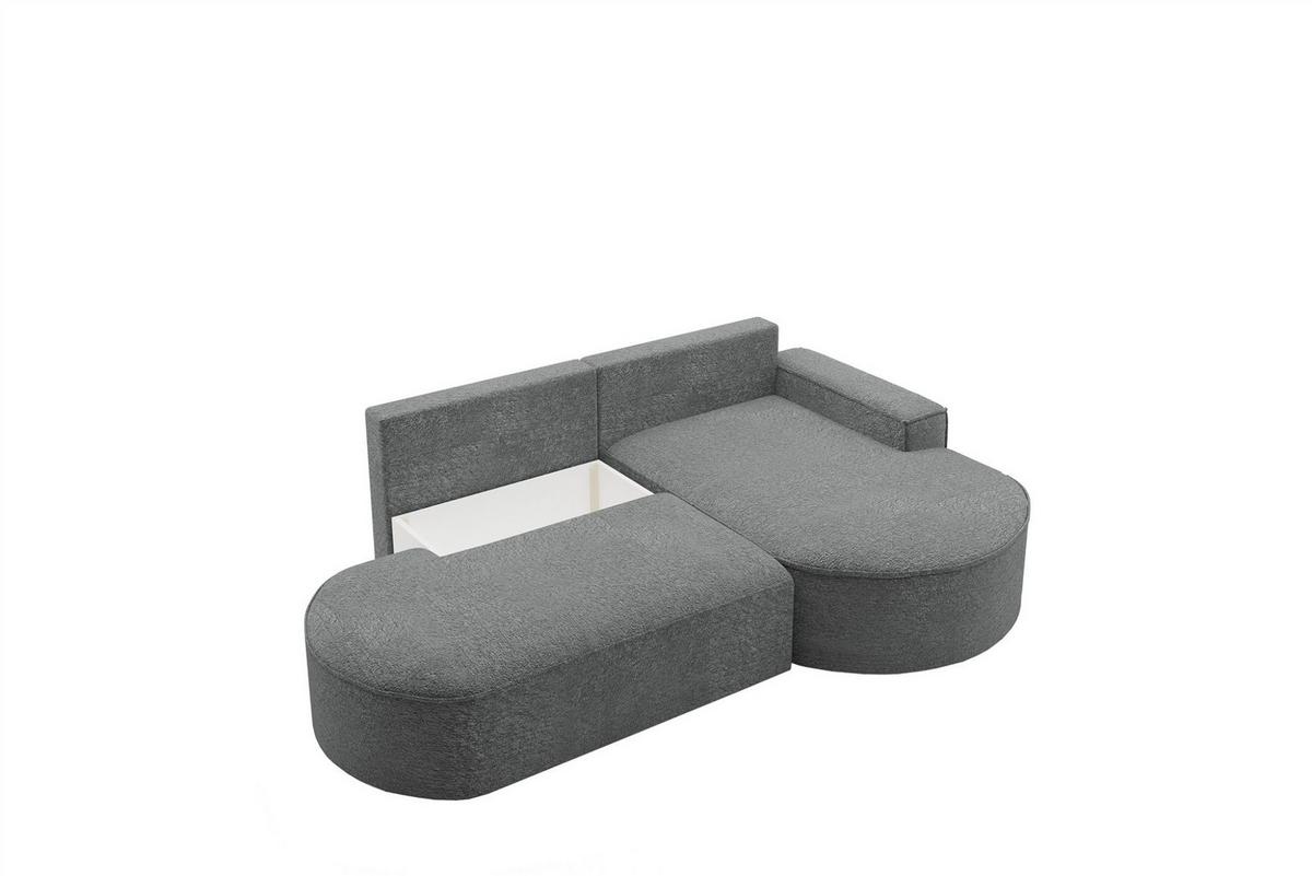 ECKSOFA Girona Mit Schlaffunktion - Dunkelgrau, Holzwerkstoff/Textil (278/179cm) - Fun Möbel