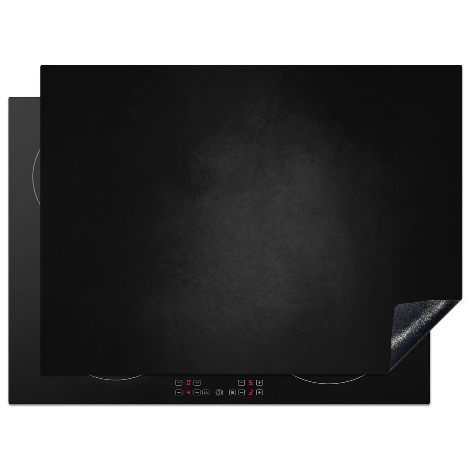 HERDABDECKPLATTE Beton - Schwarz - Grau - Strukturiert - Industriell Herdabdeckung Induktionsfeld 70x52 cm - Graphitfarben, Kunststoff (70/52/0.2cm) - MuchoWow