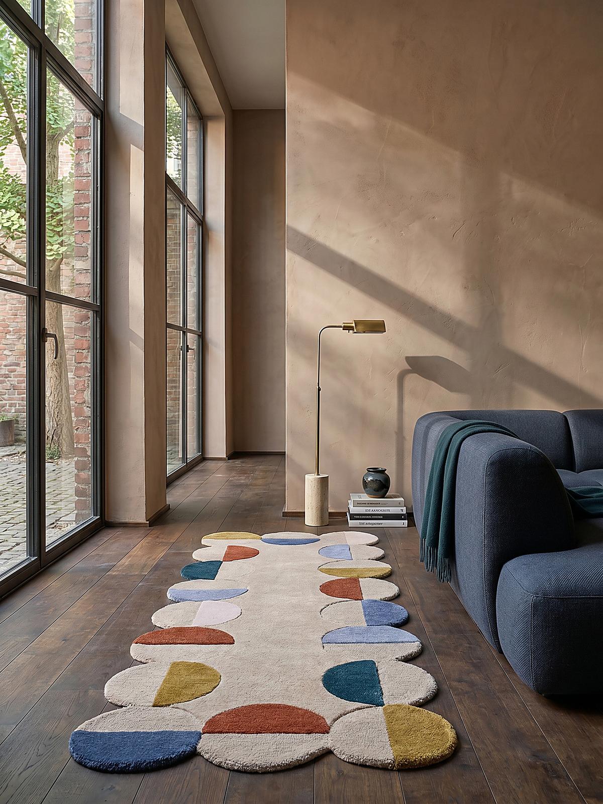 WOLLTEPPICH HALLEIN, mit Wellenmuster, Rost, 80 x 230 cm - Multicolor, Textil (80/230cm) - KADIMA DESIGN