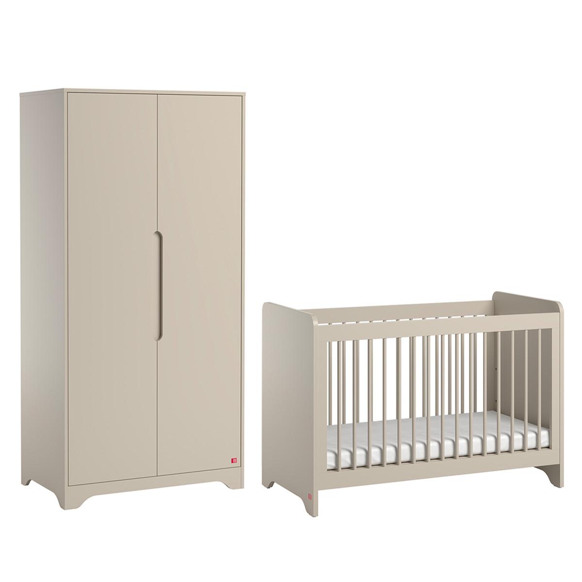BABYZIMMER 2-teilig Ova Beige - Beige, Holzwerkstoff (124.5/86/65cm) - Petits-meubles