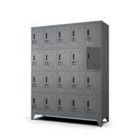 MEHRZWECKSCHRANK aus Metall mit 20 Fächer Anthrazit 136x172x45cm - Anthrazit, Metall (136/172/45cm) - Muralo