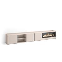 LOWBOARD, Beige, 315/35/50cm, Kamin mit Feuereffekt XXL - Beige, Holzwerkstoff (315/50/35cm) - Skraut Home