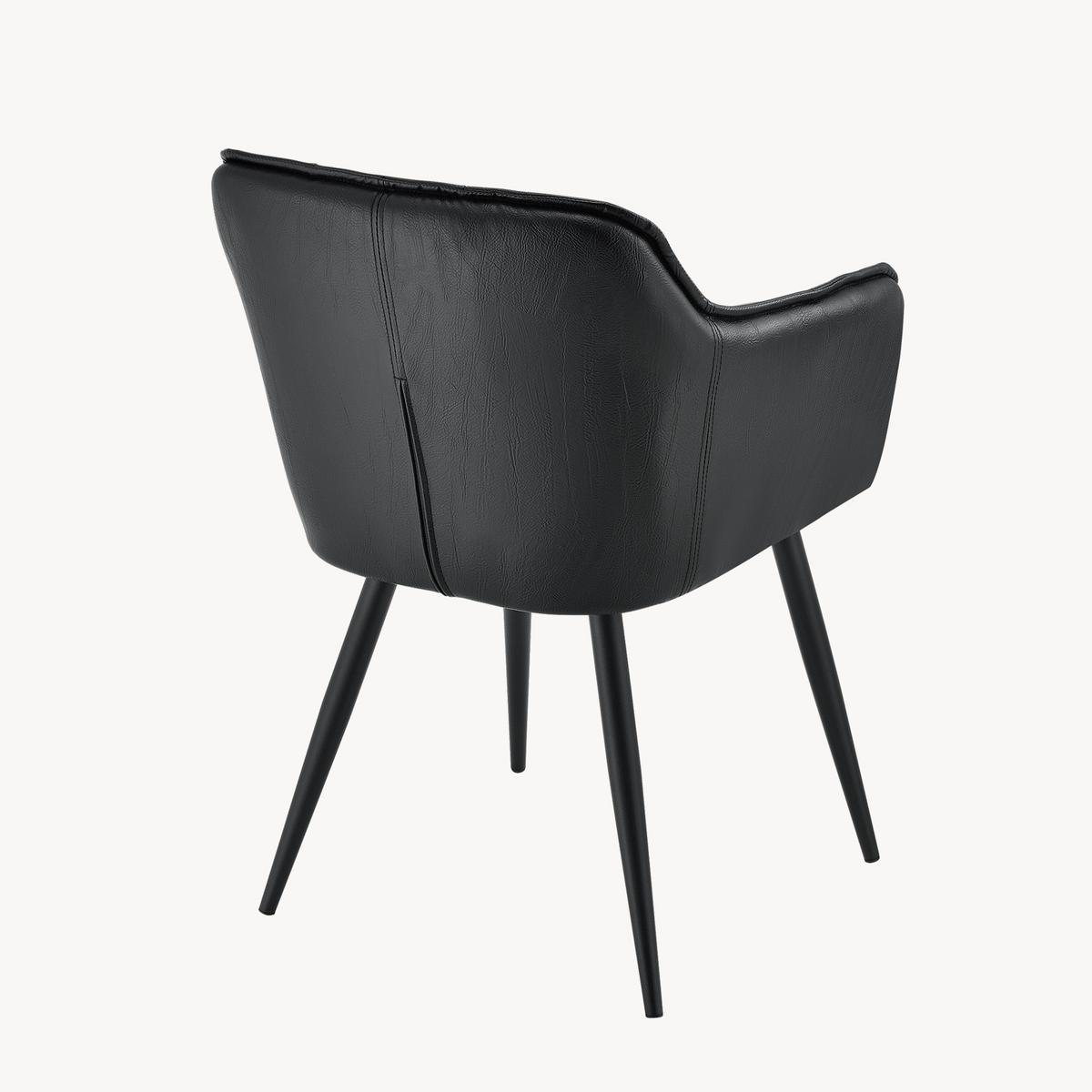ARMLEHNSTUHL Birmingham - Schwarz, Textil/Metall (60/82/59cm) - [en.casa]