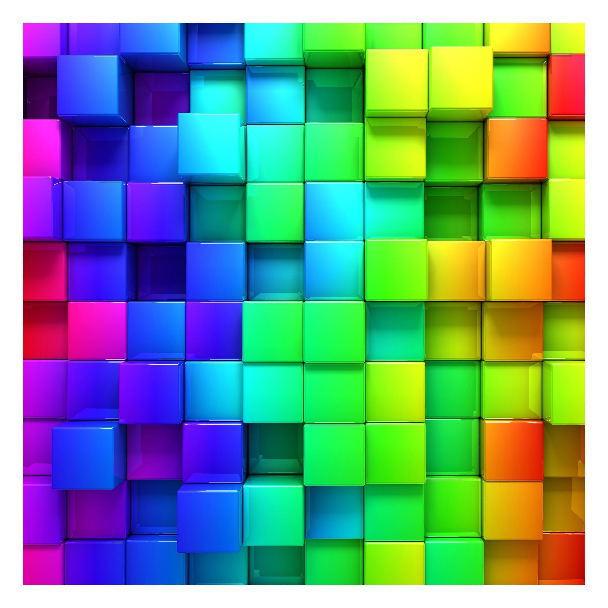 FOTOTAPETE 3D Würfel 192/192 cm - Multicolor, Papier (192/192cm) - Bilderwelten