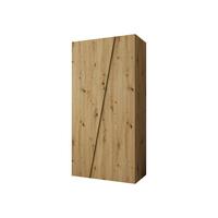 DREHTÜRENSCHRANK Zen 100 cm - Goldfarben/Schwarz, Holzwerkstoff/Kunststoff (100/202/50cm) - MIRJAN24