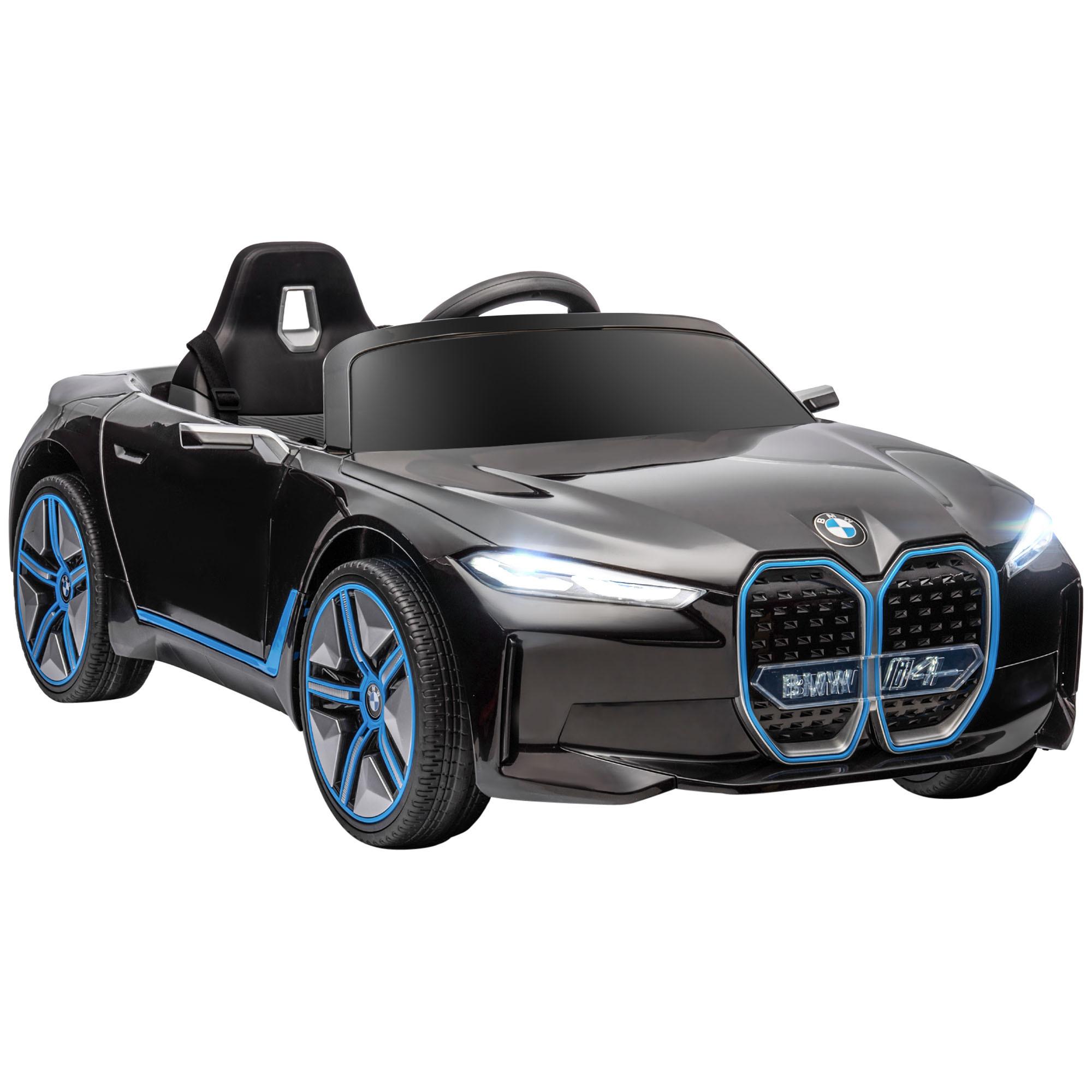 KINDER Elektroauto Elektrofahrzeuge mit Fernbedienung, MP3-Player, 3-5 km/h - Schwarz, Metall (115/67/45cm) - HOMCOM