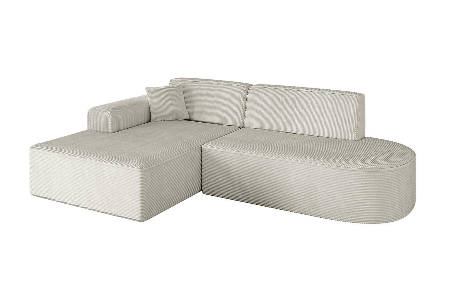 ECKSOFA Ottomane Links IREA-L1-v3 - 232x165x77 cm Creme - Ecru/Creme, Holzwerkstoff/Textil (232/165cm) - ALTDECOR