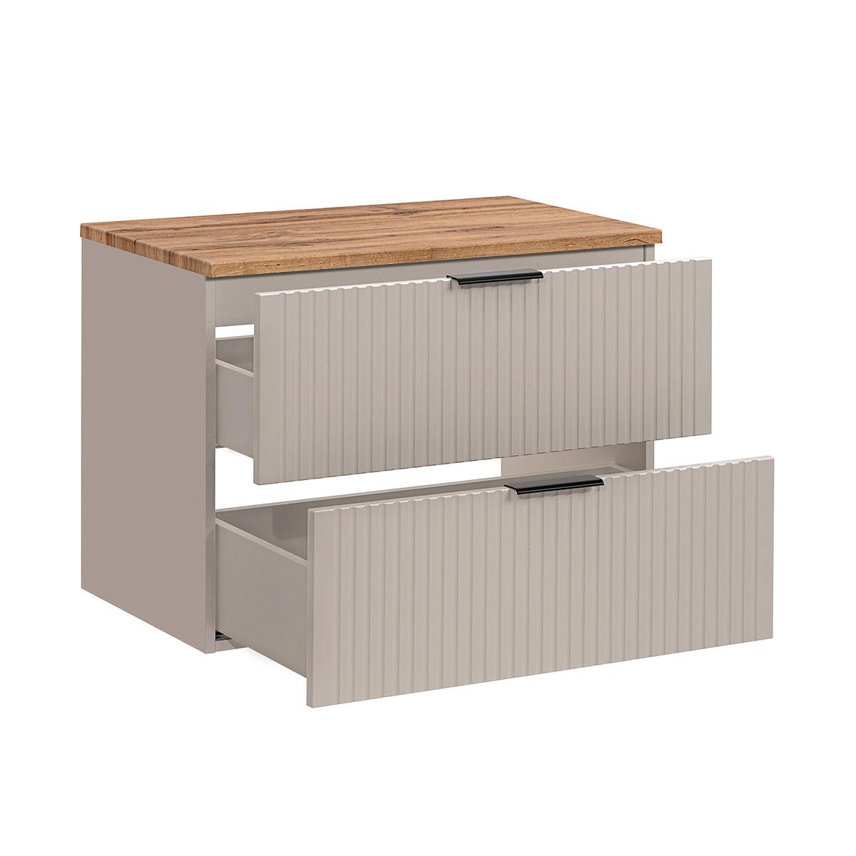 WASCHTISCHUNTERSCHRANK 80.6cm Adriel Kaschmir und Holz - Beige, Holzwerkstoff (80.6/59/46cm) - Petits-meubles