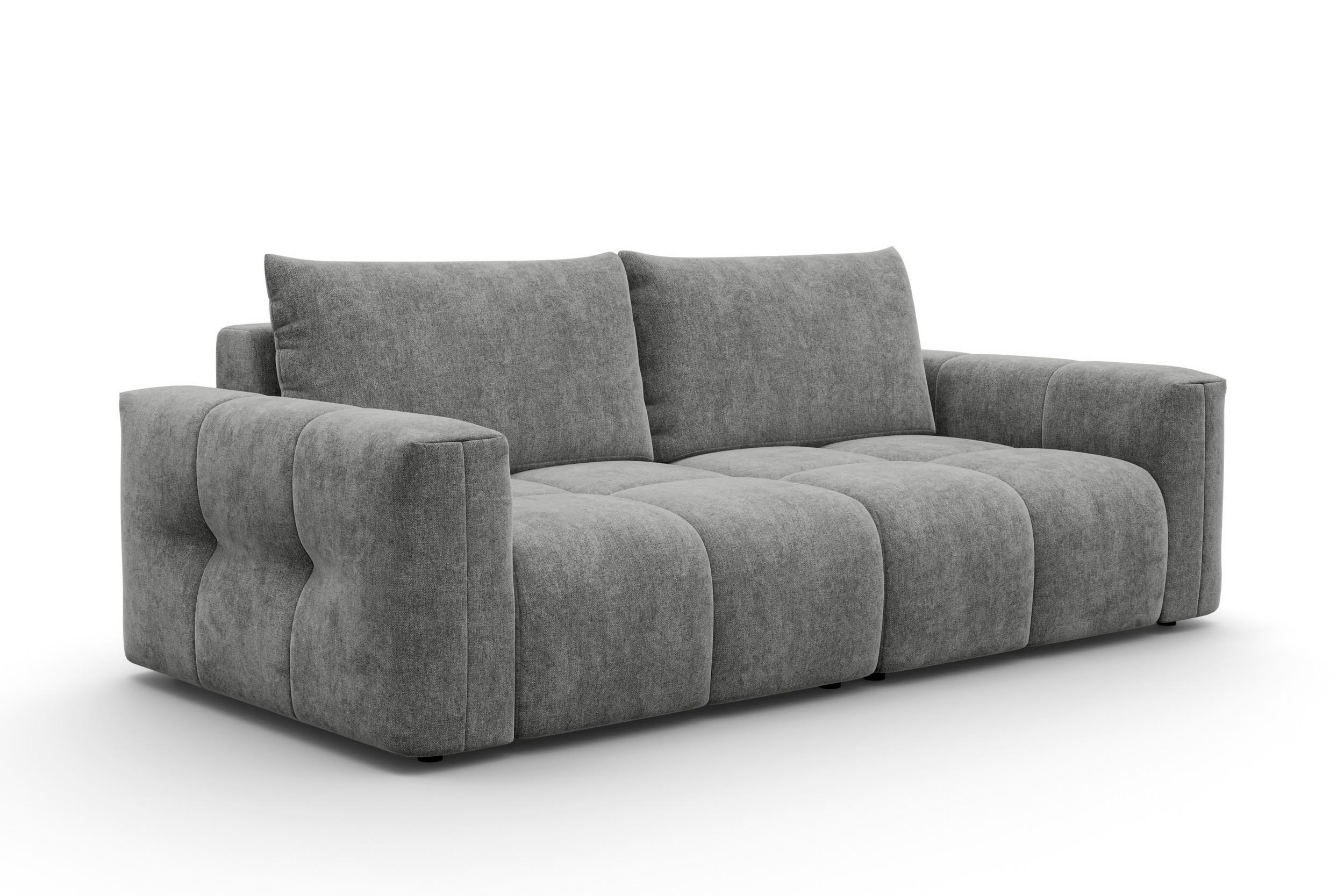 SOFA VERONA 3-Sitzer, Grau - Schwarz/Grau, Holz/Textil (224/83/110cm) - Courtois Laville