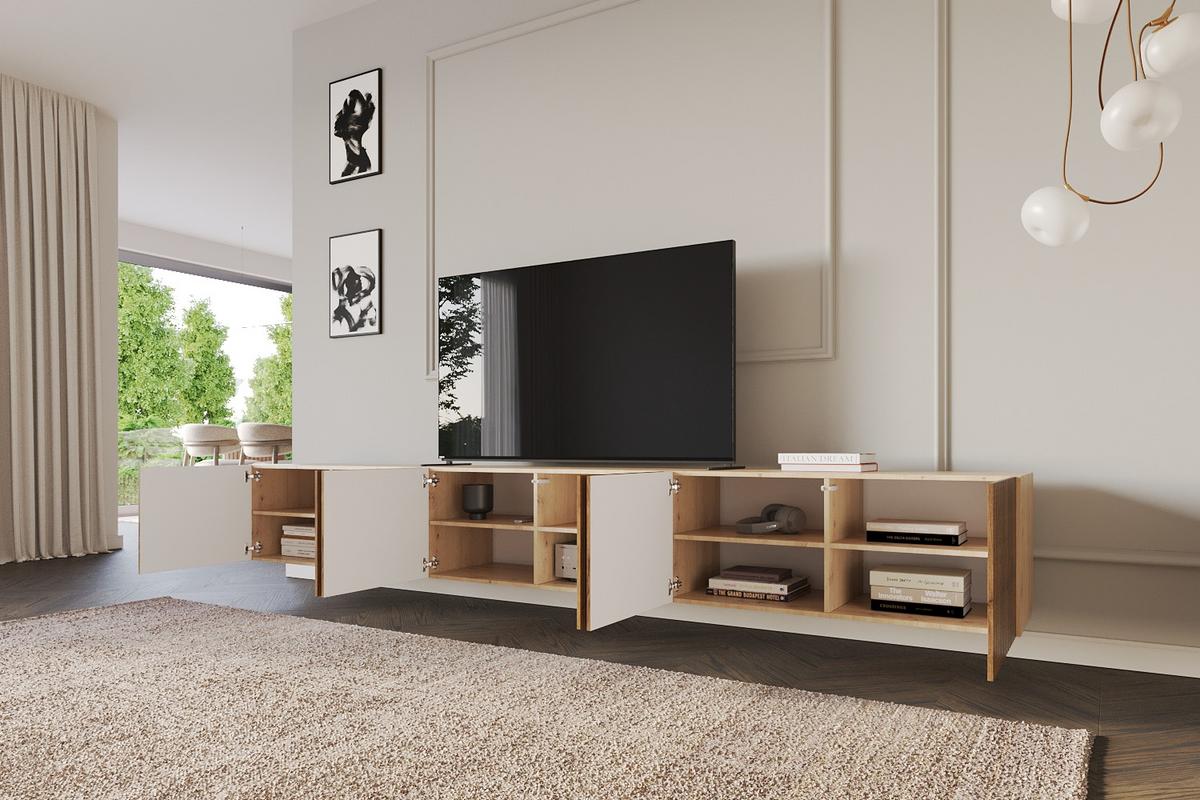 LOWBOARD KITO-W 3x100x40x40 cm - Artisan / Katania - Eiche Wotan/Eiche Artisan, Holzwerkstoff (300/40/40cm) - ALTDECOR