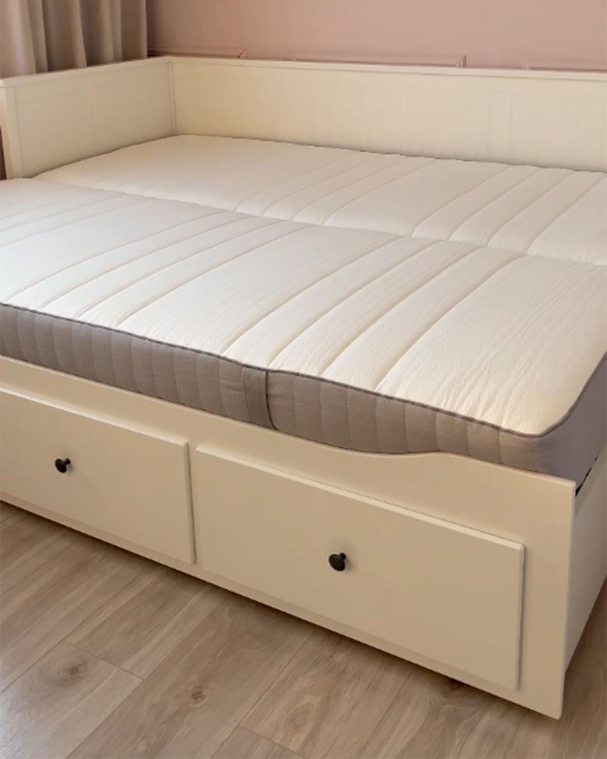 SCHAUMMATRATZE H2/3 Mittel 90/200 cm Cheer - Weiß, Textil (90/200cm) - Beliani