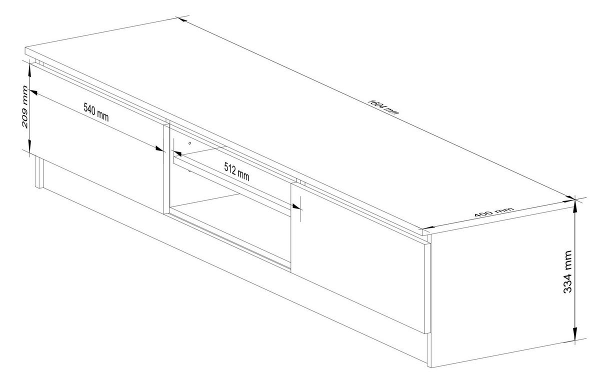 LOWBOARD Eiche Artisan, Graphit Grau 33/160/40 - Eiche Artisan, Holzwerkstoff (160/33/40cm) - RAUMHIRSCH FURNITURE