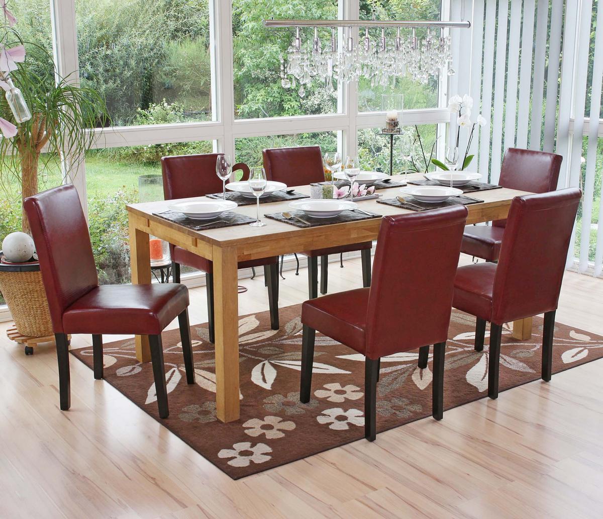 ESSZIMMERSTUHL Bordeaux 6er-Set - Rotbraun/Bordeaux, Textil (43/90/56cm) - MCW