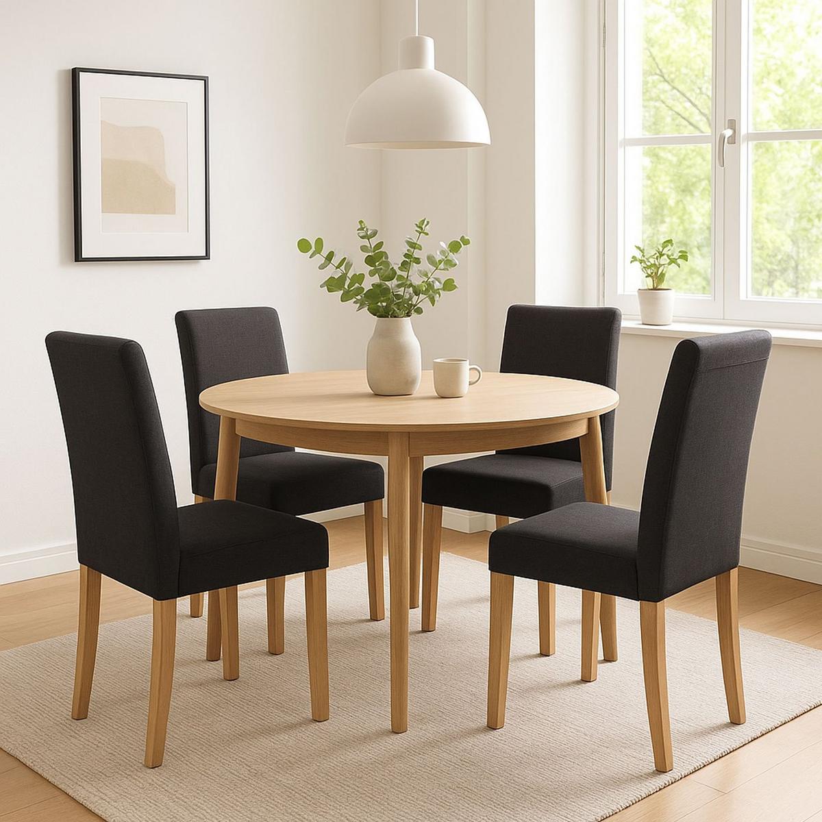 ESSZIMMERSTUHL Schwarz, Braun 2er-Set - Schwarz/Braun, Textil (43/90/56cm) - MCW