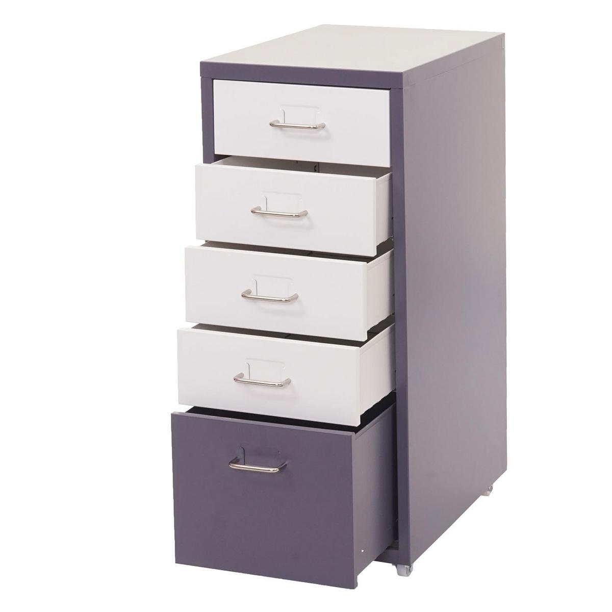 ROLLCONTAINER Weiß, Anthrazit - Anthrazit/Weiß, Metall (28/69/41cm) - MCW