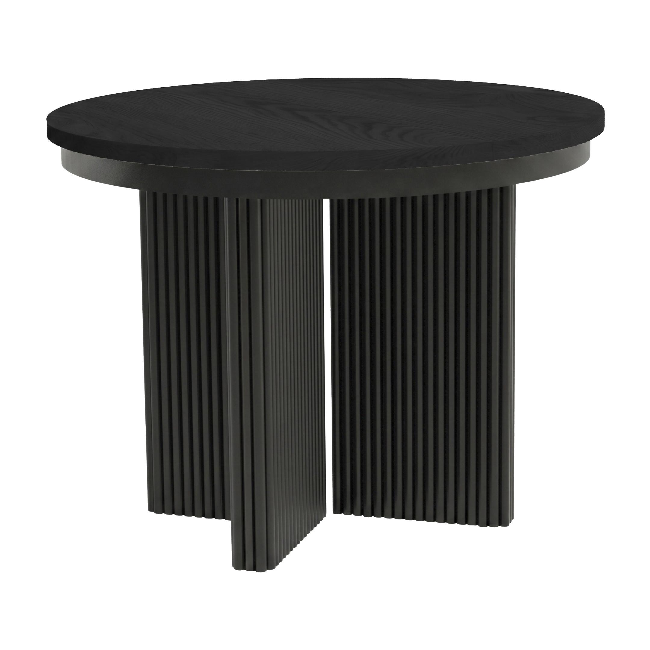 ESSTISCH Prestige runder Design-Tisch, ausziehbar Ø 100–180 cm, Schwarz+Schwarz - Schwarz, Metall (100/100/77cm) - Beautysofa