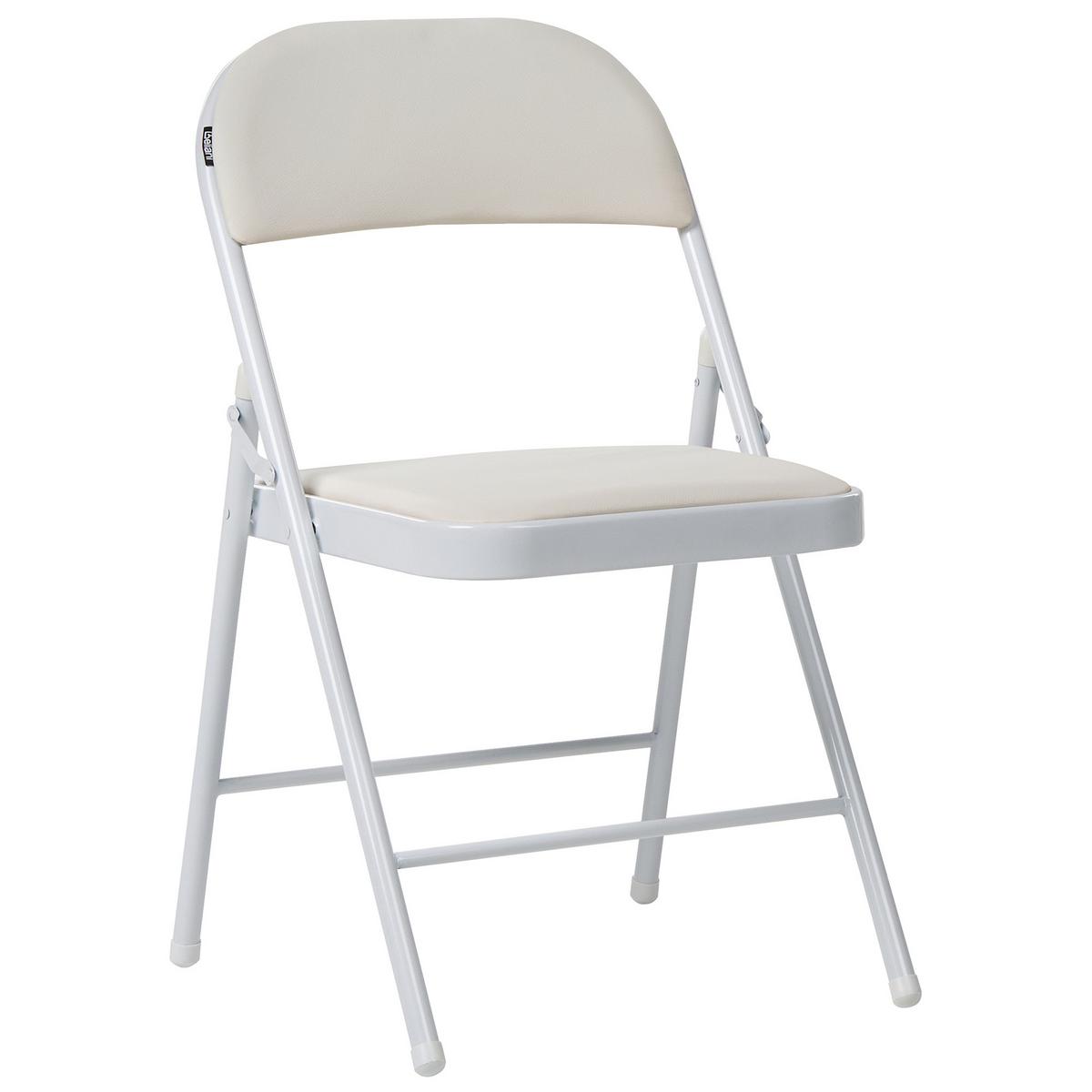 KLAPPSTUHL 4er-Set Metall Weiß Shasta - Weiß, Metall (45/77/47cm) - Beliani