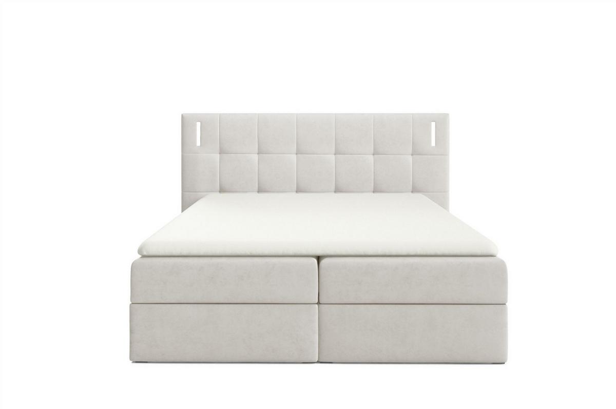 BOXBETT Martim Premium - Weiß, Holzwerkstoff/Textil (180/200cm) - Fun Möbel