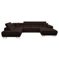 WOHNLANDSCHAFT Torezio Bis Cord, Seite: Links - Nussbaumfarben, Holz/Textil (346/90/203cm) - MIRJAN24