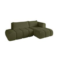ECKSOFA Ottomane Rechts CLOUD-L 280x185x90 Grün Bouclé - Grün, Holzwerkstoff/Kunststoff (185/280cm) - ALTDECOR