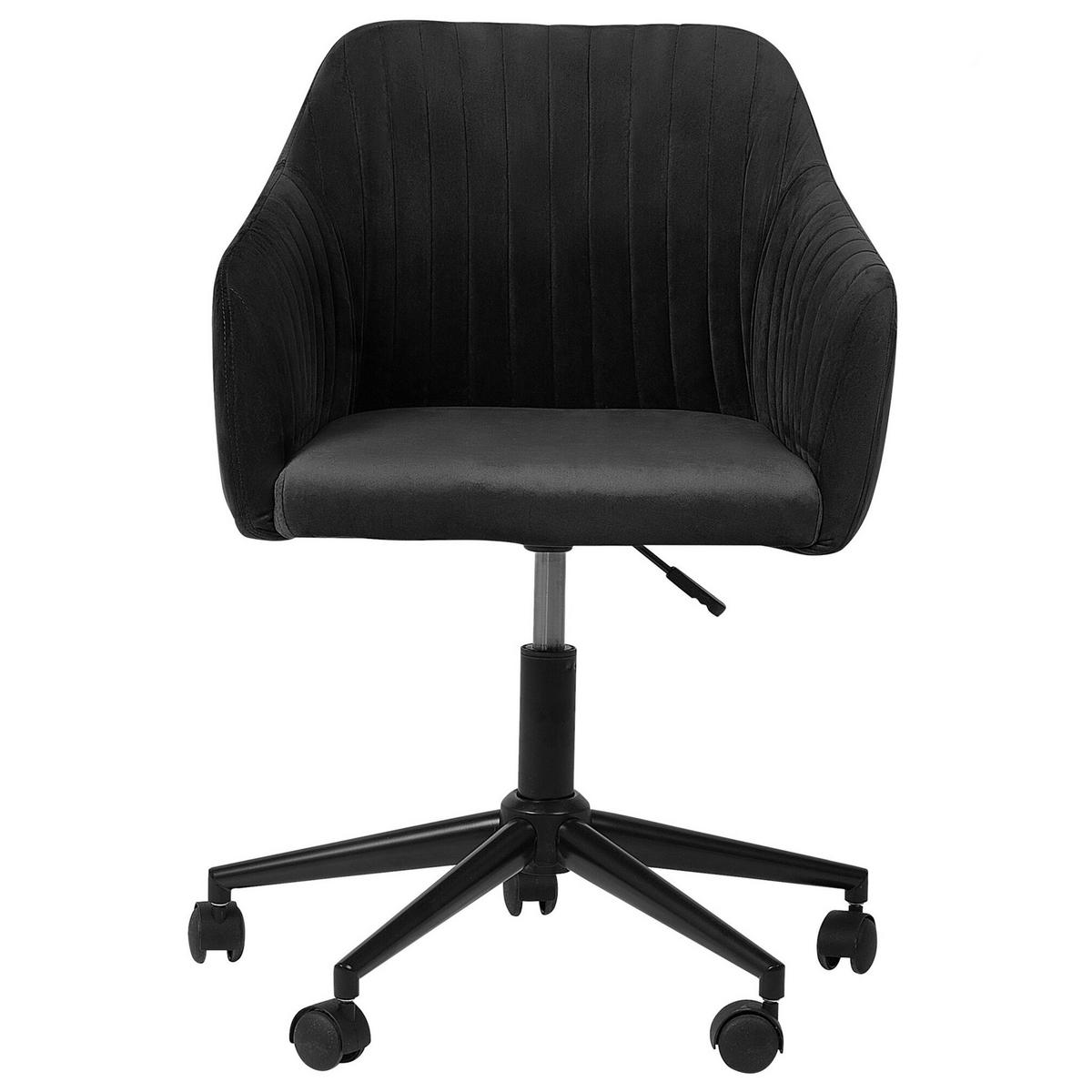 BÜRODREHSTUHL Polyester Schwarz Venice - Schwarz, Kunststoff/Textil (46/79/64cm) - Beliani