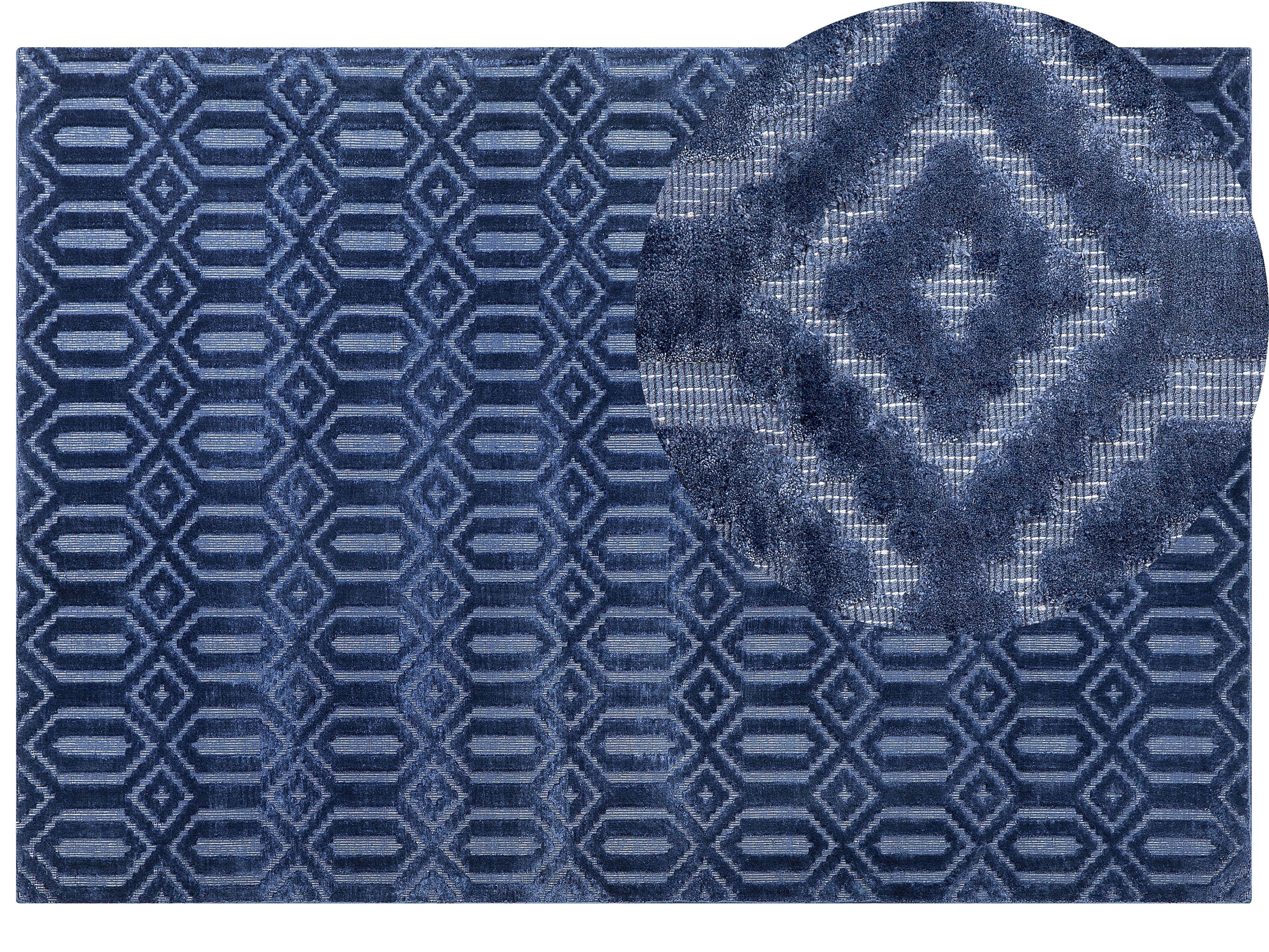 KURZFLOR-TEPPICH Adatepe 230/160 cm - Blau, Naturmaterialien (160/230cm) - Beliani