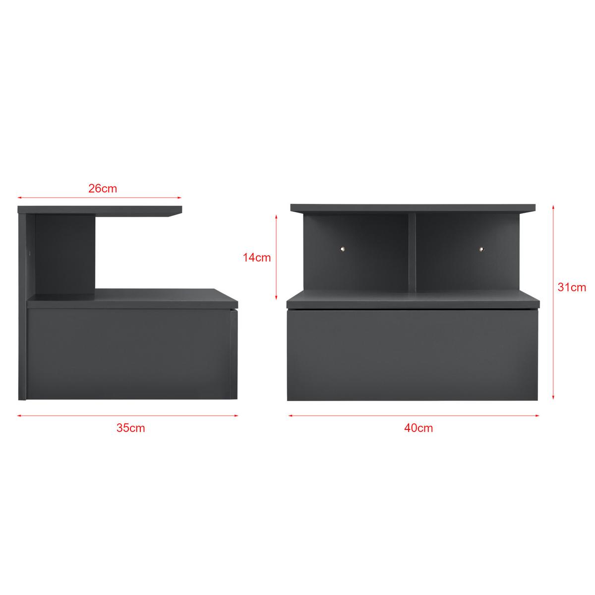 WANDSCHRANK Amberg - Dunkelgrau, Holzwerkstoff (40/31/35cm) - [en.casa]
