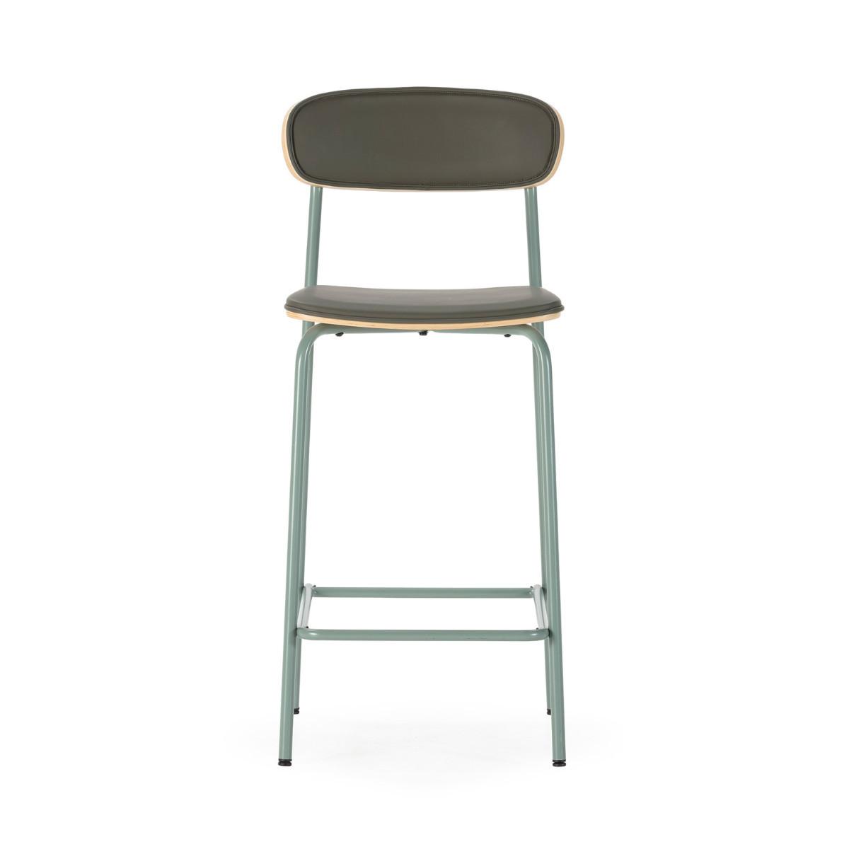 HOCKER 2er-Set aus Kunstleder mit Metallfüßen 41/95/50 cm - Grün, Metall (41/95/14cm) - Calicosy