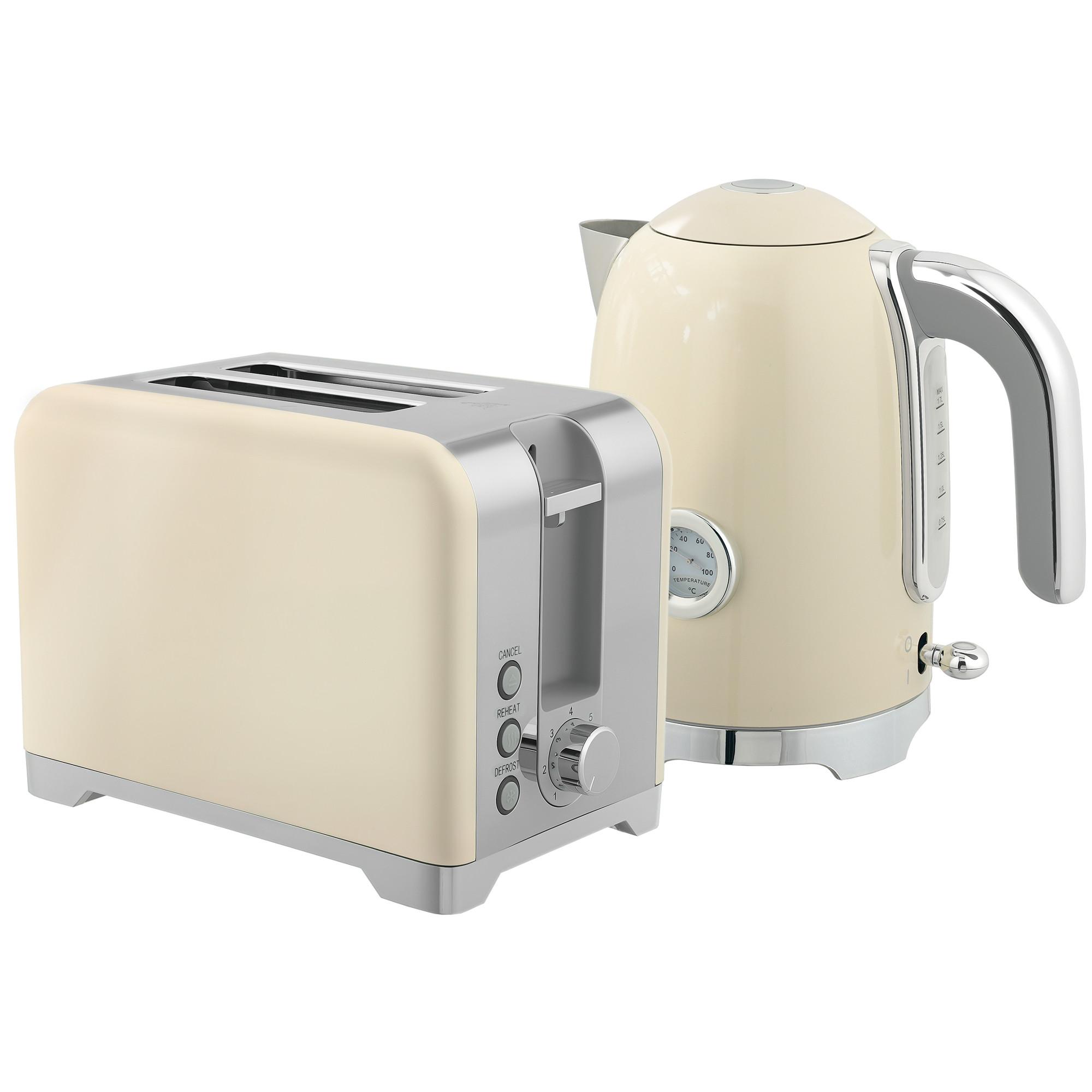 KOCHER-TOASTER-SET 2er Set Kunststoff Edelstahl Cremeweiß - Creme, Kunststoff (16/24.4/23.5cm) - HOMCOM