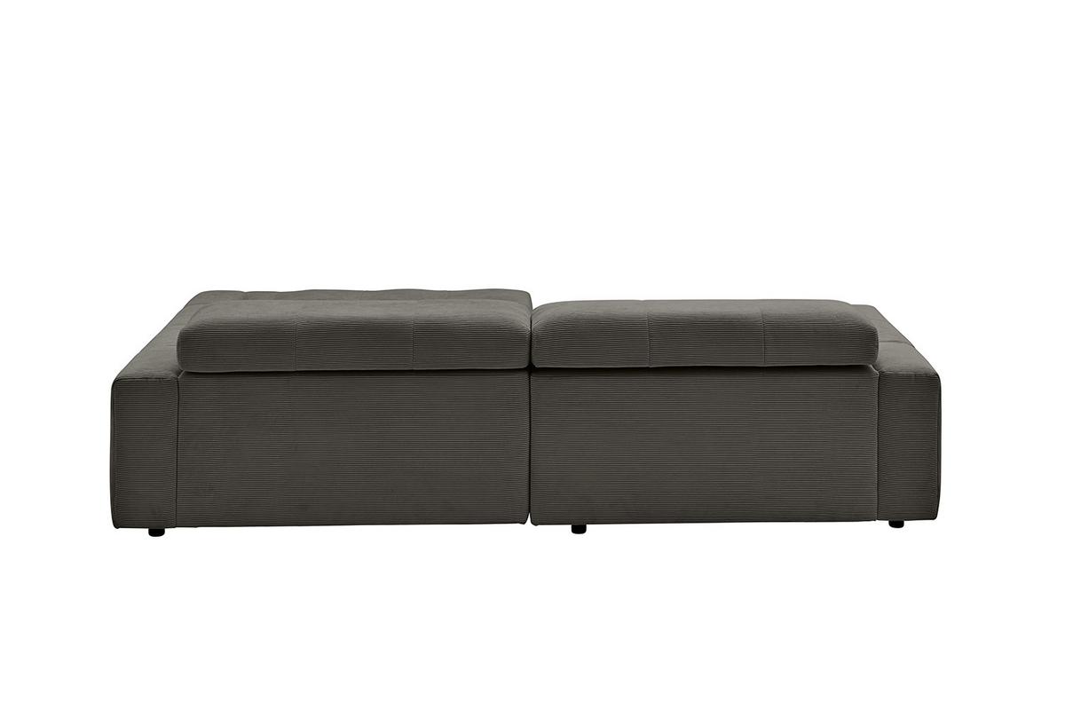 ECKSOFA RENO Anthrazit Cord - Anthrazit/Schwarz, Kunststoff/Textil (258/217cm) - KAWOLA