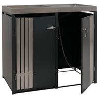 2ER-MÜLLTONNENVERKLEIDUNG Anthrazit, Silber - Anthrazit/Silberfarben, Metall (132/125/84cm) - MCW